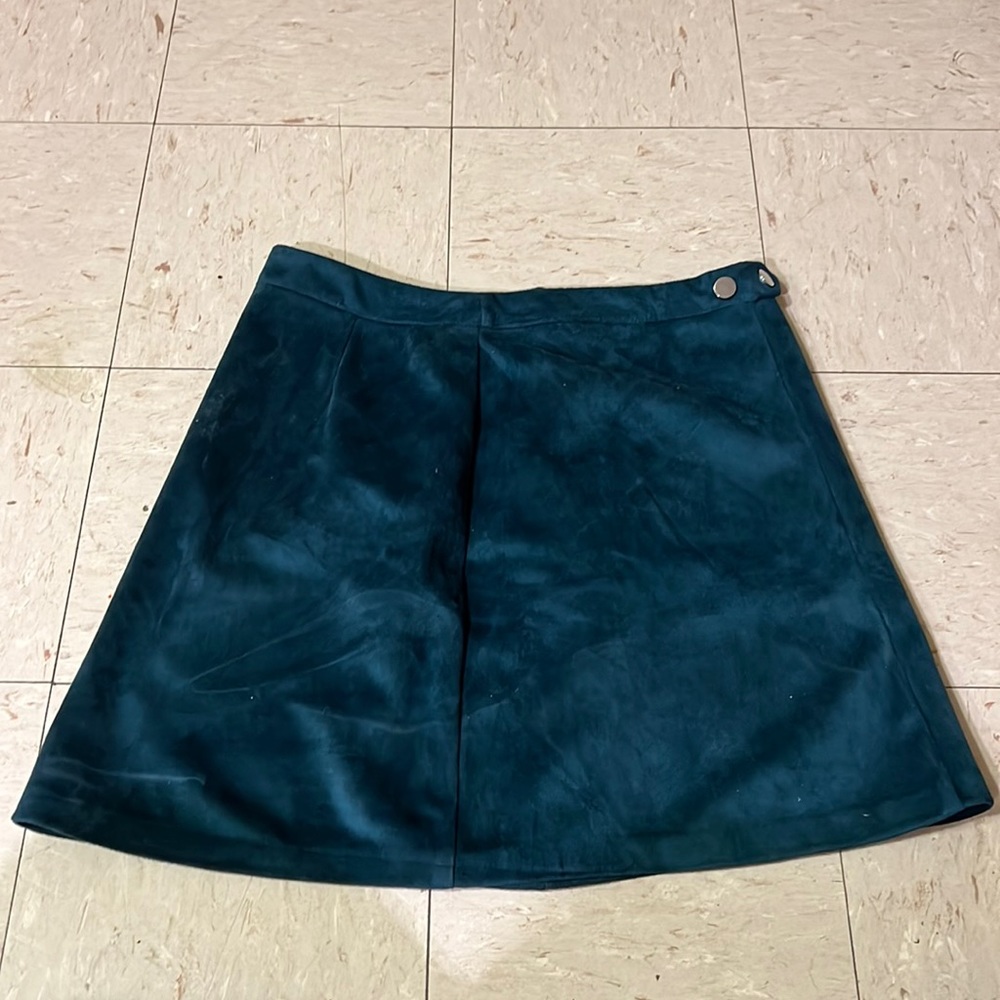 Turquoise velvet skirt